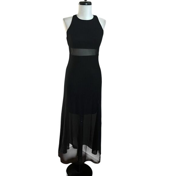 Vtg FAVIANA  Sheer Mesh Midi Dress 4 Black Whimsigoth Fairy Grunge Gothic Indie - Picture 3 of 14